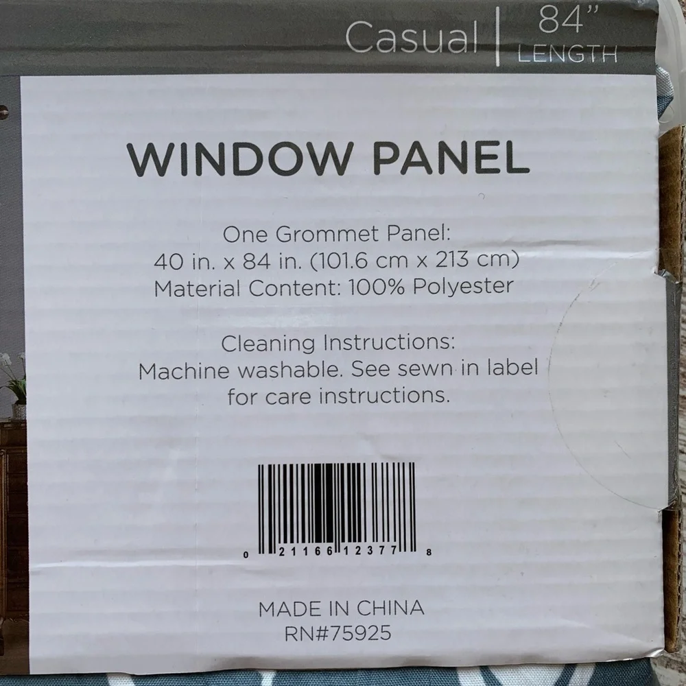 CHARLTON HOME Wilmar Floral Semi-Sheer Grommet Single Curtain Panel 40 x 84 NEW